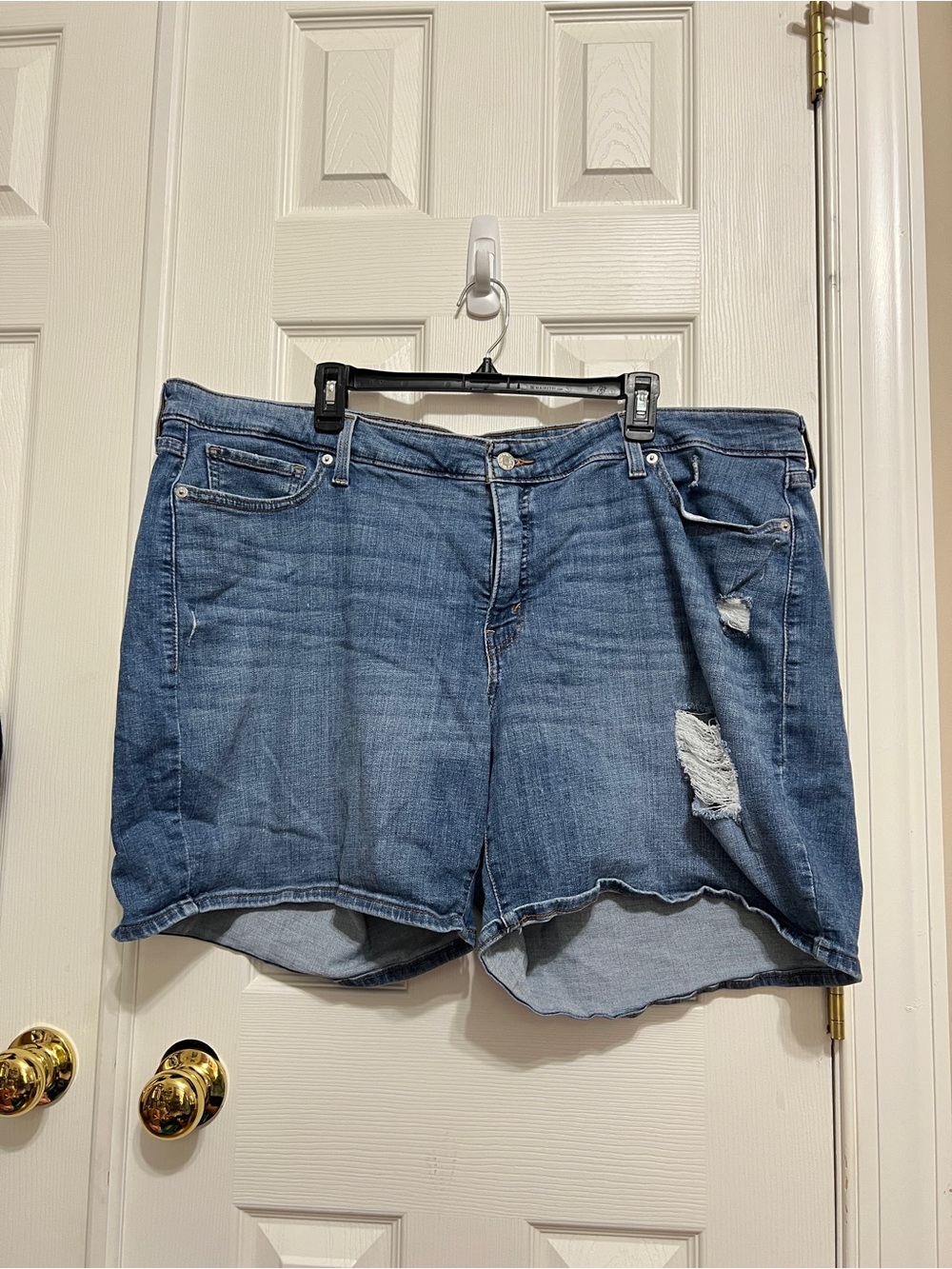 Levi's Medium Blue Distressed Jean Shorts